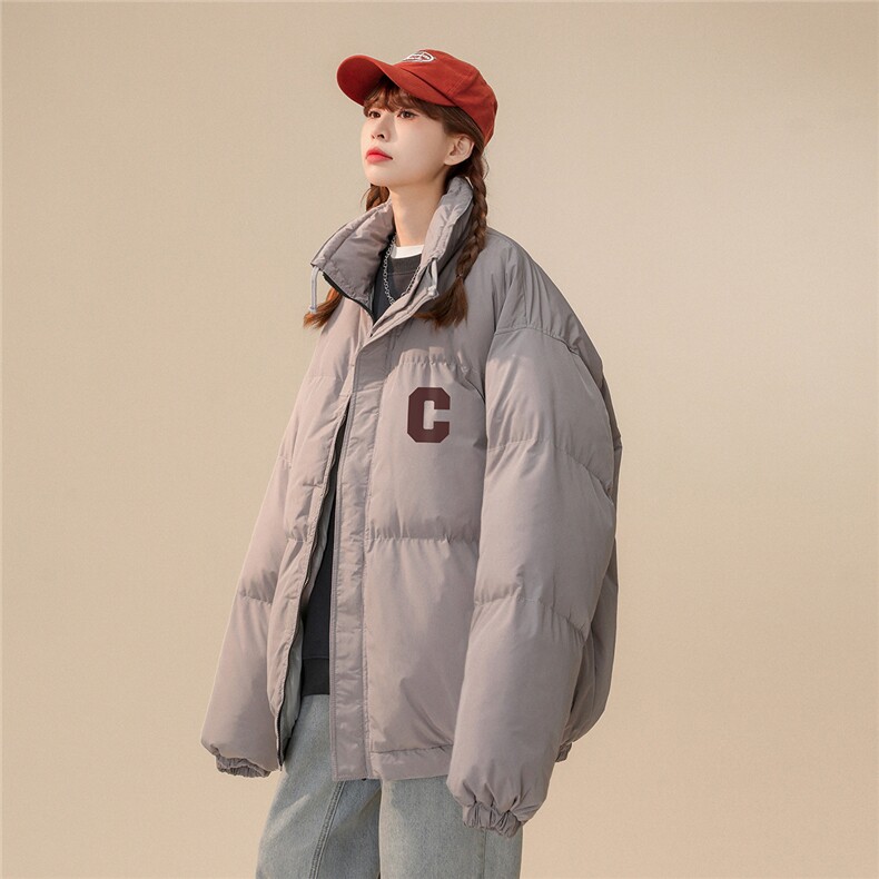 白鸭绒中性22冬季时尚字母C印花抽绳立领羽绒服YR228P195控258,男装羽绒服,A247A