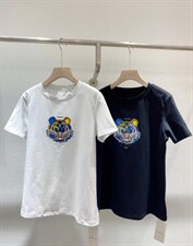 新款卡通老虎印花图案休闲百搭短袖T恤，女装T恤，L·H·X