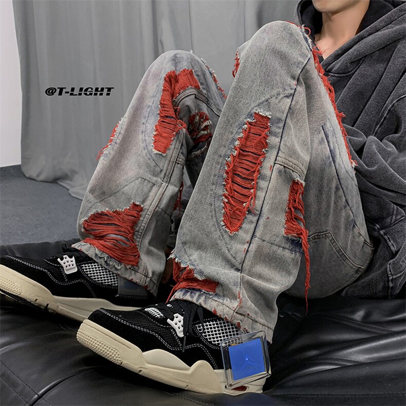 B221新景数据好2023秋装美式ins高街小众牛仔裤LK22039-P65控88,男装牛仔裤,电商B221