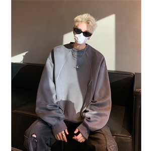 秋装 重磅美式高街鹿皮绒反光条情侣卫衣上衣外套男 H989 P58,女装短外套,电商A341