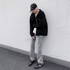 牛仔裤男款秋冬直筒裤潮流潮牌美式高街vibe窄版裤子S23008-p56，男装牛仔裤，星座1008-2