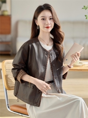 PU皮衣外套女2025秋季新款，女装皮衣，余墨