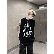 B225-T9262-P39-X49--全棉-潮流新款美式印花运动背心，男装背心/马甲，电商B225