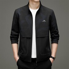 男装夹克2023春秋季新款中青年男士翻领工装外套商务休闲茄克外套,男装夹克,电商B212（原钱塘6029）