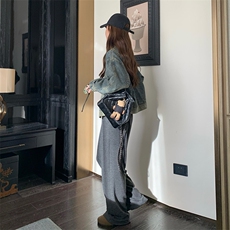 宽松慵懒风复古牛仔外套女2024春秋新款美式休闲显瘦工装夹克上衣，女装牛仔外套，纯色衣恋