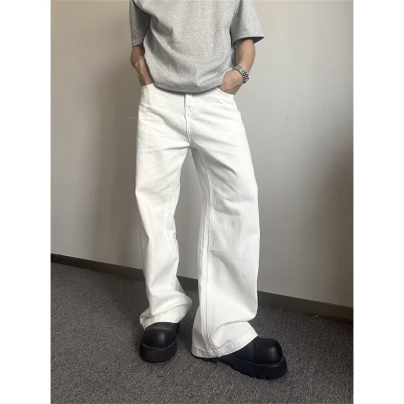 美式高街夏季新款牛仔裤男潮牌宽松百搭直筒休闲裤DA8059-P43图片