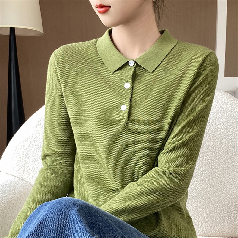 长袖套头时尚气质简约百搭羊毛针织衫2024年秋季，女装羊毛衫，庆大羊绒