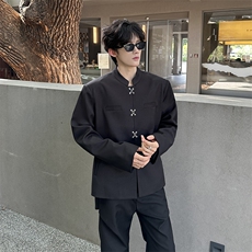 现货小立领扣子设计款纯色百搭休闲外套小西装A071-3329-P98，男装西服套装，电商A071