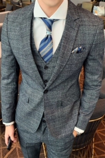 高品质男装西服套装三件套千鸟格礼服W9033，男装西服套装，星座1012