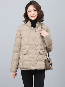 全年现货~2023冬装新款毛绒立领菱格羽绒服图片