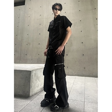 <自家图>美式微喇多口袋机能工装裤男春秋款痞帅HTK62-P60，男装工装外套，星座1109-4