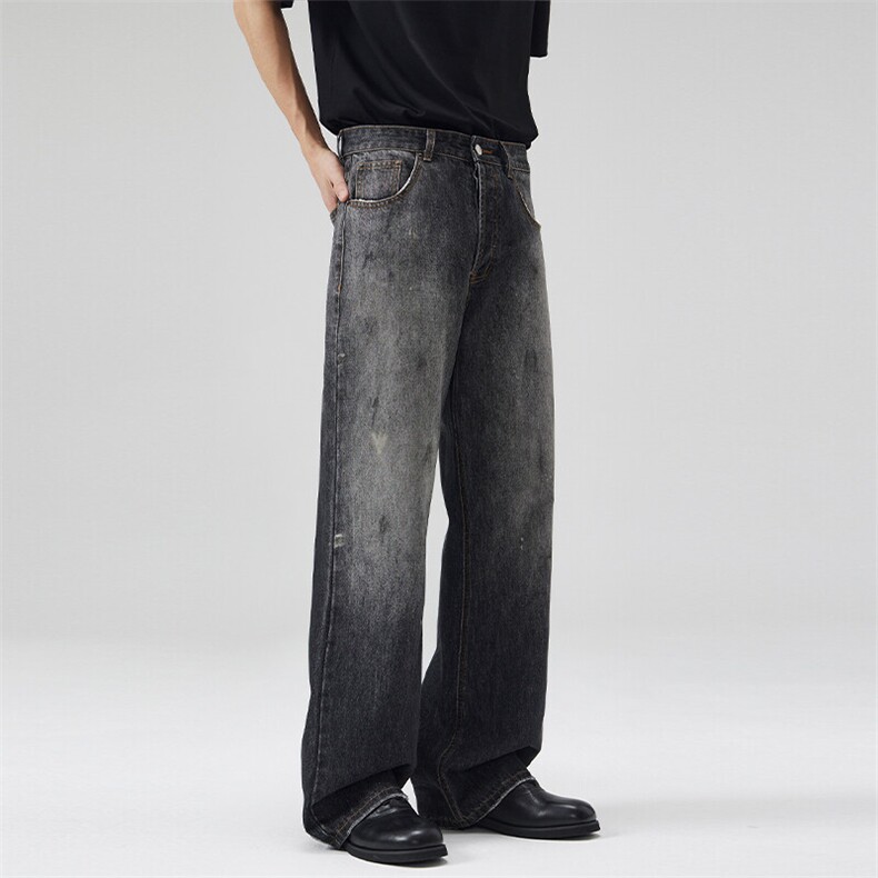 2025春夏牛王系列高级复古浅蓝直筒宽松517微喇牛仔裤男潮长裤子，男装牛仔裤，星座301D-3