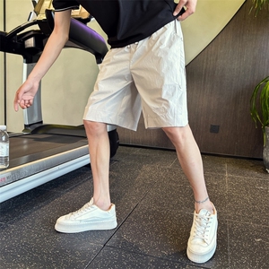 K9595 P4868店主风小伙风痞帅直筒五分裤薄款纯色速干短裤图片