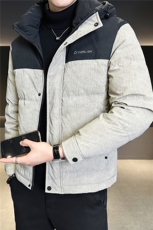 标50绒羽绒服男冬季2025新款连帽拼接外套A313-2633-P225，男装羽绒服，电商A313