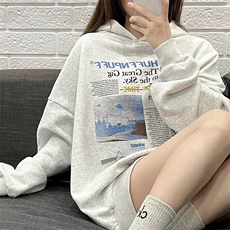 美式复古花灰色印花短袖t恤女夏季新款宽松ins潮设计感小众上衣，男装卫衣，星座516A