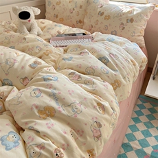 冬季新款13372全棉印花四件套-卡通系列，床品套件，一起卖家纺