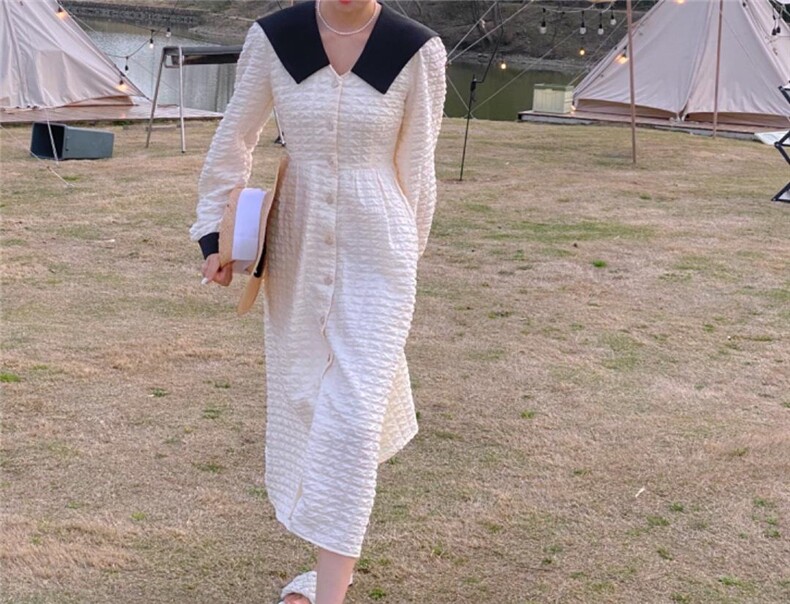 重工海军领连衣裙，女装连衣裙，驿谷