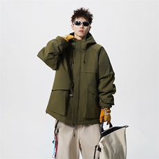 现货5W件冬季三防美式boxy解构连帽雪山冲锋衣棉衣男女棉服厚外套，男装夹克，电商A486-1