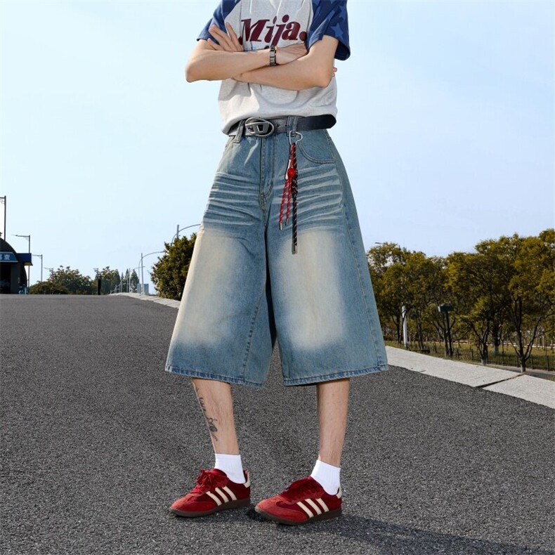 2025夏装宽松猫须水洗时尚牛仔七分裤212-1-QNK511-P40,男装牛仔裤,星座212-1