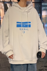WY2033-P35加绒款-P40纯棉连帽卫衣男大码运动帽衫宽松薄外套男，男装卫衣，电商A040