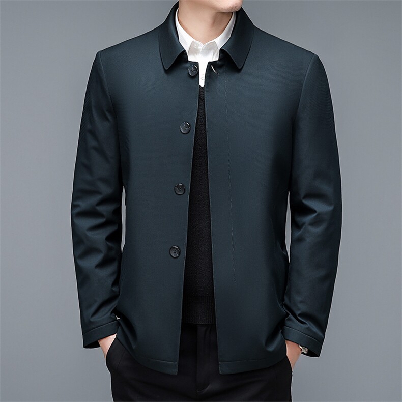 冬季新款翻领纯色羽绒服中青年男士休闲白鸭绒厚款保暖男装外套,男装羽绒服,电商B212（原钱塘6029）