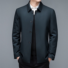 冬季新款翻领纯色羽绒服中青年男士休闲白鸭绒厚款保暖男装外套，男装羽绒服，电商B212（原钱塘6029）