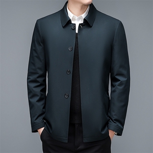 冬季新款翻领纯色羽绒服中青年男士休闲白鸭绒厚款保暖男装外套图片