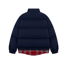 高质量【可二开压图】美式假两件格子棉服外套情侣棉衣MZ2208-P85，男装棉衣，电商B245