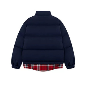 高质量【可二开压图】美式假两件格子棉服外套情侣棉衣MZ2208-P85图片