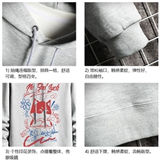 WY2226-P35纯棉连帽卫衣男大码运动帽衫宽松薄网格，男装卫衣，电商A040A