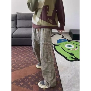 【有货】DN906-P63美式复古做旧迷彩工装裤男潮牌高街多口袋宽松图片