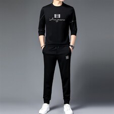 JG-T12秋季2023年新款男士长袖长裤修身休闲时尚卫衣运动套装P126，男装休闲套装，电商B360