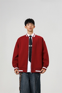 重磅420克boxy短款立领开衫棒球服液态棉爽滑外套男D9899-P68图片