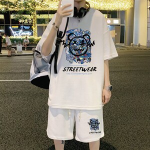 ！2024夏季潮牌男士华夫格短袖T恤百搭圆领一套HTZ15P50图片