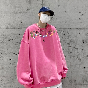美式潮牌重磅水洗做旧圆领卫衣力推大码男XZ517A-BK5558-P58图片