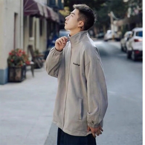 夹棉麂皮绒立领宽松ing百搭外套男士衣服日系夹克外套 W629图片