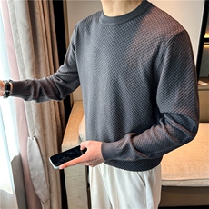 蜂窝织法新款凹凸感纹理男圆领毛衣针织衫MY6001-P50，男装针织衫/毛衣，星座1012-1