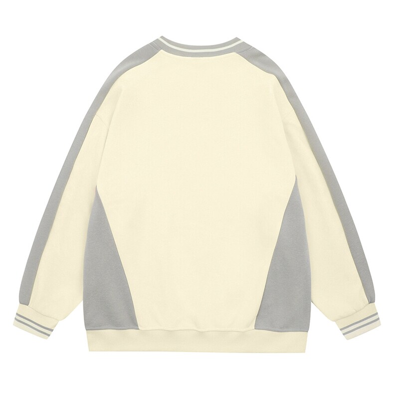 光板得物\唯品二开撞色拼接插肩袖V领卫衣A73P35,男装卫衣,电商A247
