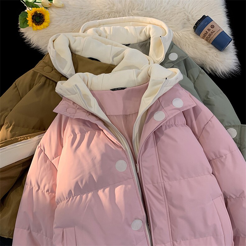 冬季青少年连帽假两件外套加绒加厚休闲简约棉衣棉服5303-P85,男装棉衣,电商B306
