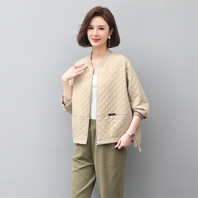 2024春年秋季新款潮韩版夹棉女长袖宽松显瘦休闲外套,女装短外套,独衣靓
