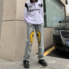 气质新款牛仔裤潮文艺慵懒男长裤ins青春流行潮流裤子NB07P52，男装牛仔裤，星座1116-2