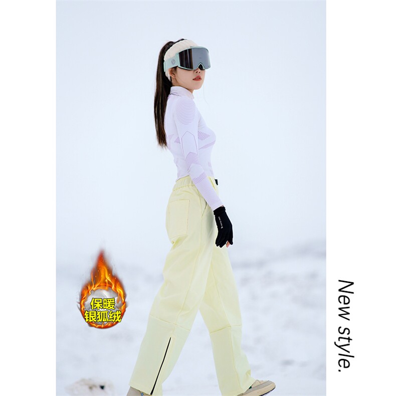冬日穿搭潮流多巴胺滑雪裤男女同款加绒保暖登山裤K1002J加绒-P75,男装休闲裤,电商A001-1