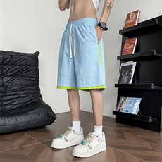 美式运动三条杠速干休闲短裤男夏季薄款宽松五分裤潮Q29137-特P25，男装牛仔裤，星座610（原A335）
