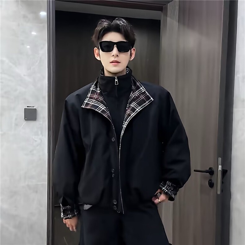 现货龙叨叨美式宽松假两件立领加厚保暖棉服MY175/P105,男装棉衣,星座205-3