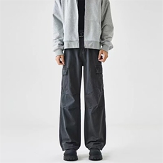 美式高街高腰阔腿裤男款vintage复古潮牌多口袋直筒工装裤子秋冬，男装休闲裤，电商B342