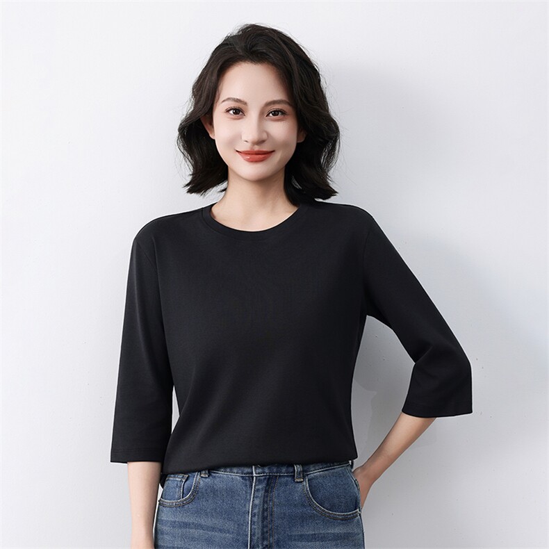 2025年秋季休闲风宽松型短袖夏季时尚百搭,女装T恤,元素羊绒