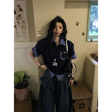 【有货】BK905CC-特P38假两件拼接polo衫短袖T恤男女，男装T恤，星座1007（原301D）