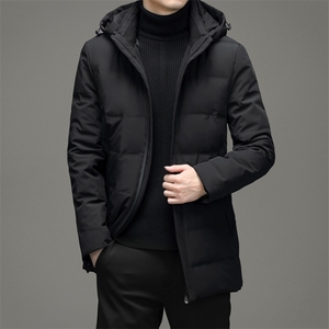 白鸭绒羽绒服男新款21冬装连帽羽绒服休闲外套上衣男DD21717-P360图片