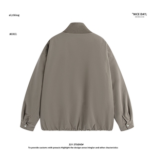 平铺~新标90白鸭绒冬季拼料立领美式羽绒服外套 E125/P278图片