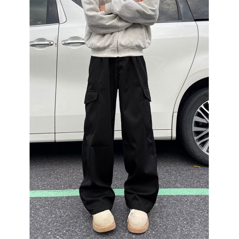 美vibe风黑色高街裤子男工装机能排扣休闲裤男HR31P48,男装休闲裤,星座1116-2